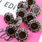 Buttons (Set of 10) - Pewter Studs | Metal | 11mm | Deep Amber